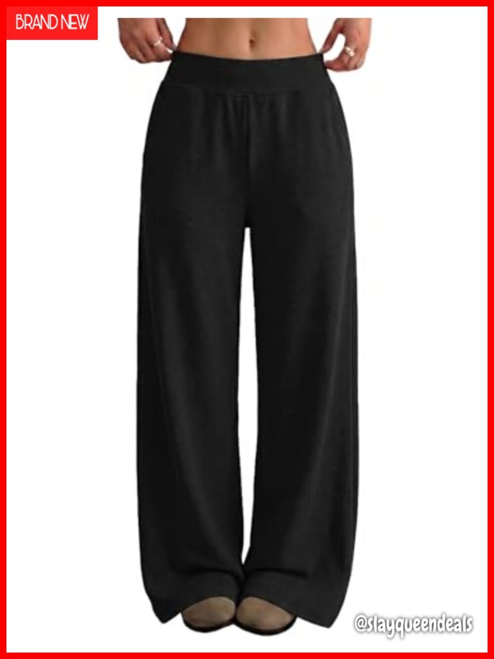 Women's Wide Leg Cotton Blend Sweatpants High Waist Baggy Joggers with Pockets